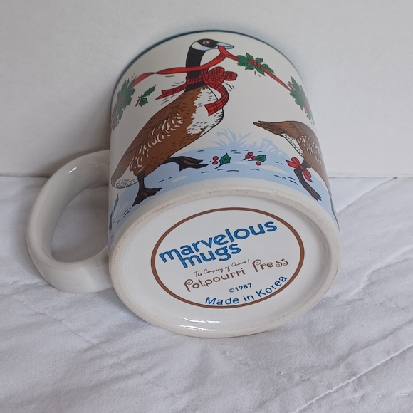 POTPOURRI PRESS 1987 Christmas Geese Marvelous Mug in Original Gift Box - Picture 8 of 9